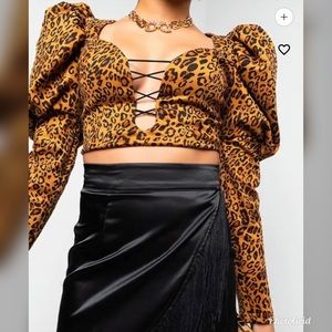 Puffed Up Sleeve Blouse - NEW